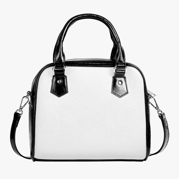 A standing white saddle bag