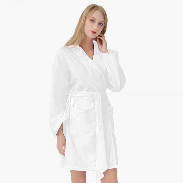 Women's Thick Microfiber Bathrobe with Two Pockets