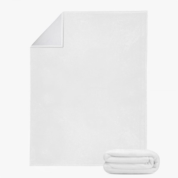 A pure white fleece blanket