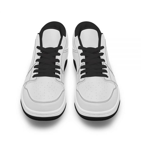 Pair of white men's low-top shoes front view