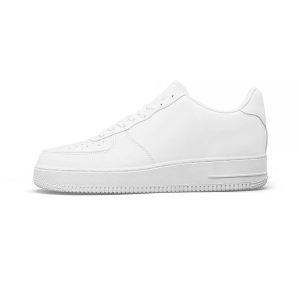 side view of a white low top sneaker