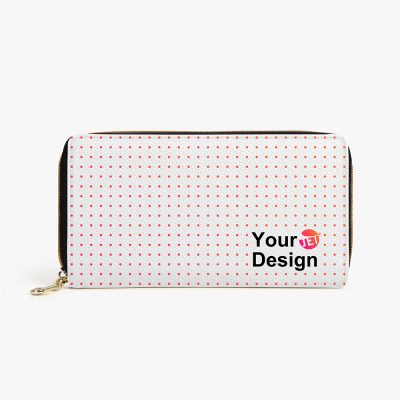 A customizable women's zip around wallet