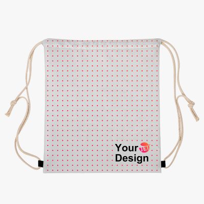 A customizable drawstring bag