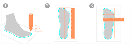 Measure the foot size reference chart