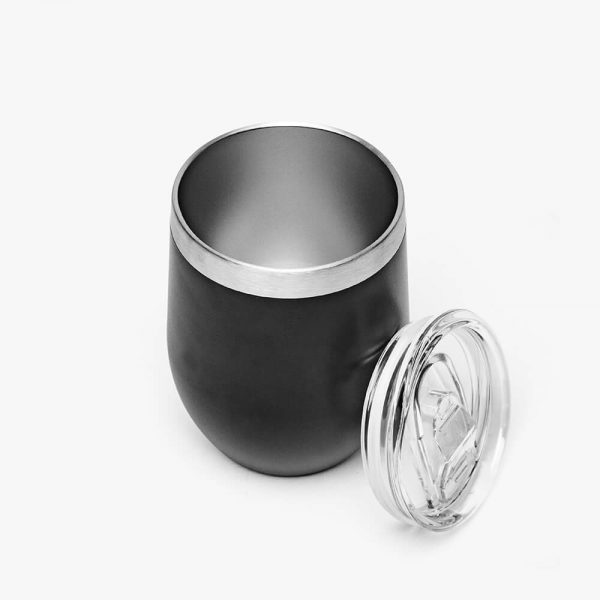 Black egg shaped thermos