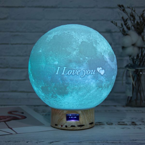 A bluetooth moonlight with "I love you" printed on it