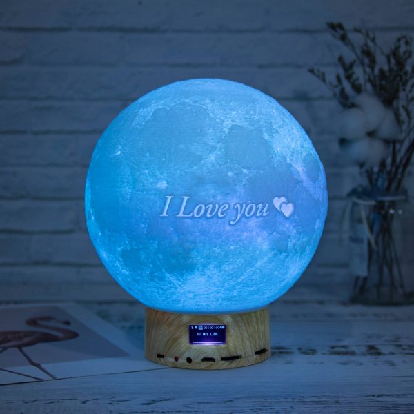 A bluetooth moonlight with "I love you" printed on it