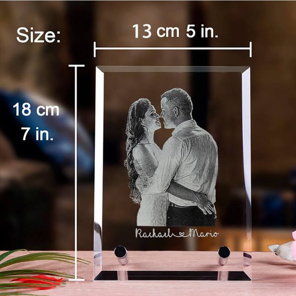 Crystal photo frame size chart