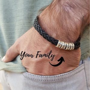 Braided bracelet on a man's hand