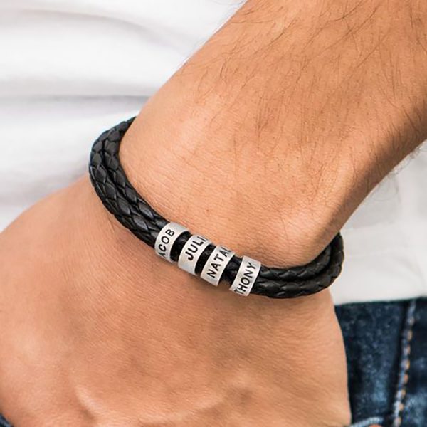 Braided bracelet on a man's hand