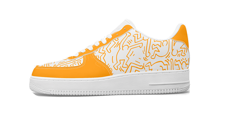 a yellow sneaker