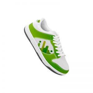 a green sneaker