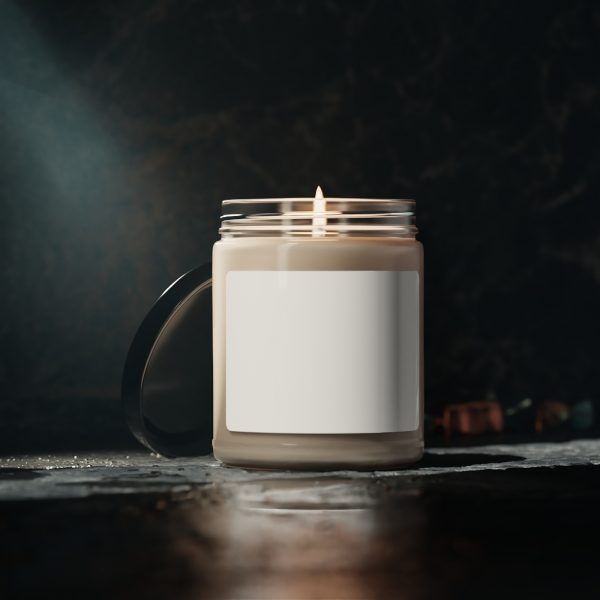 A lit scented candle