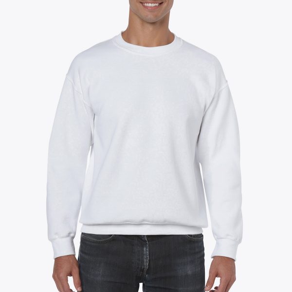 A male model wears a grey Crewneck Sweatshirts