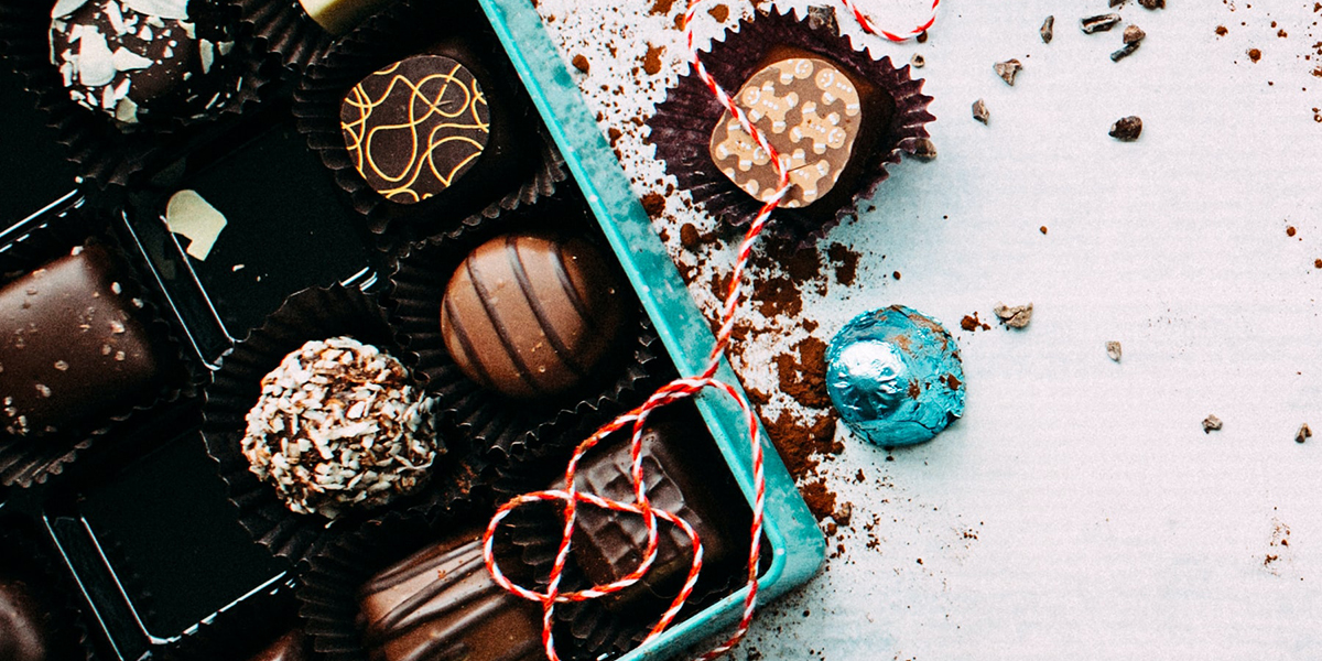 A box of chocolate gifts