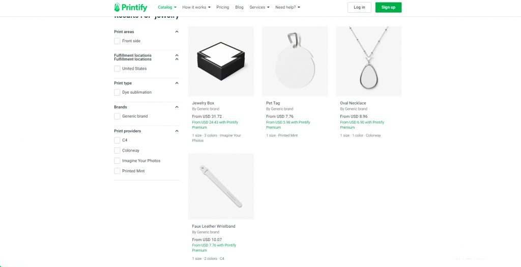 Printify Jewelry Products