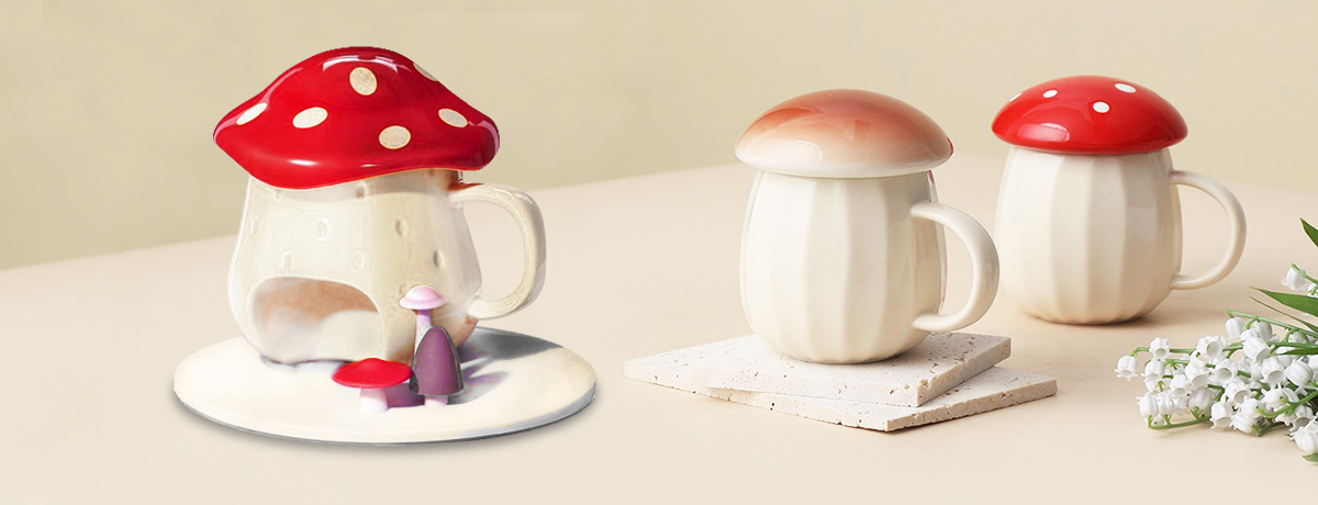 Three Mushroom Mugs