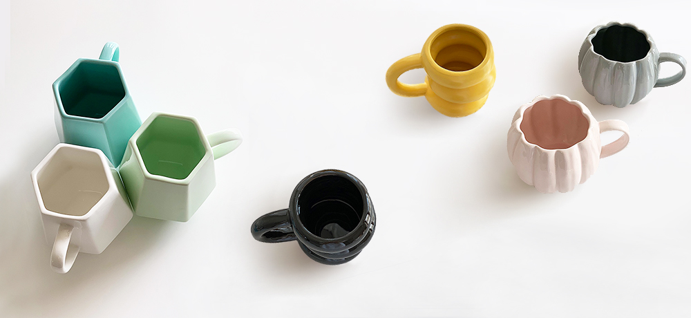 Three different shapes of cups