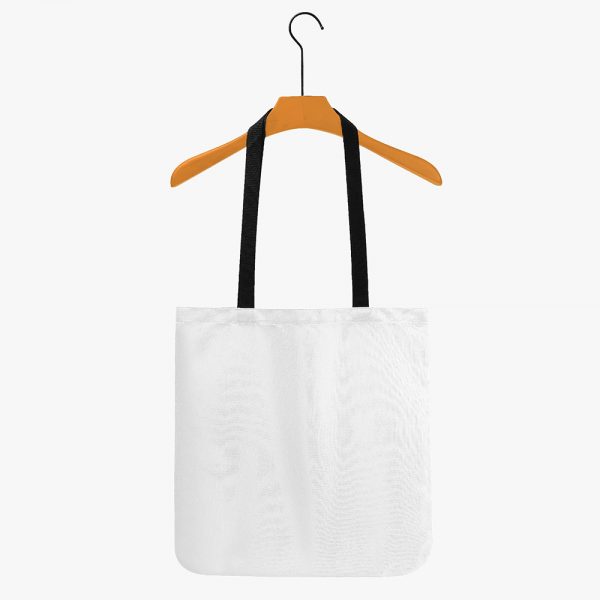 A white customizable fabric tote bag