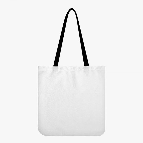 A white customizable fabric tote bag