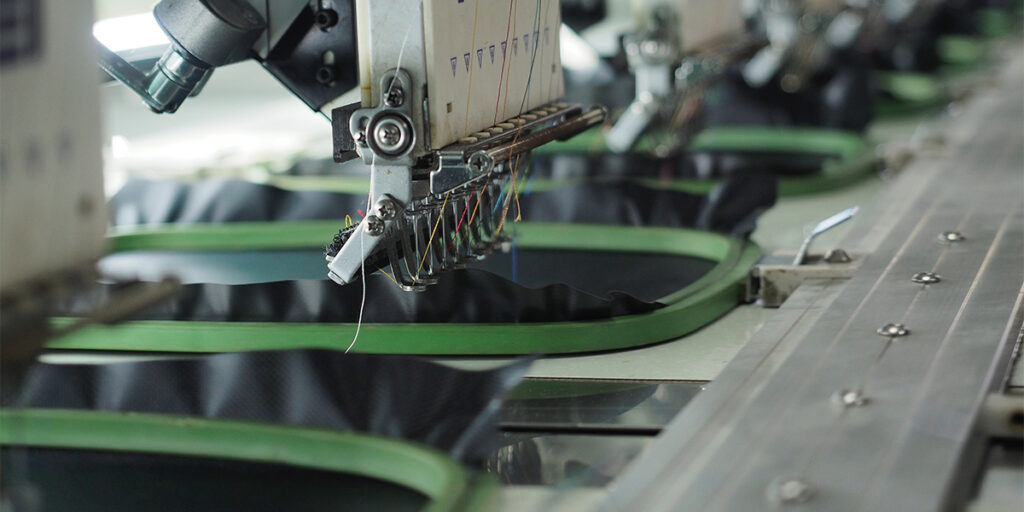 A working embroidery machine