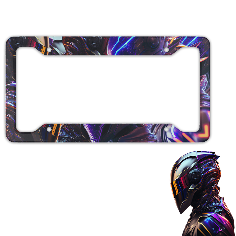 A cool armor style license plate frame