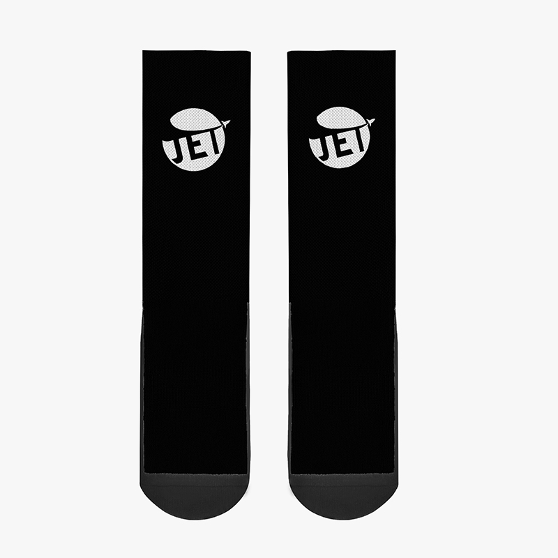 Black socks with JetPrint logo