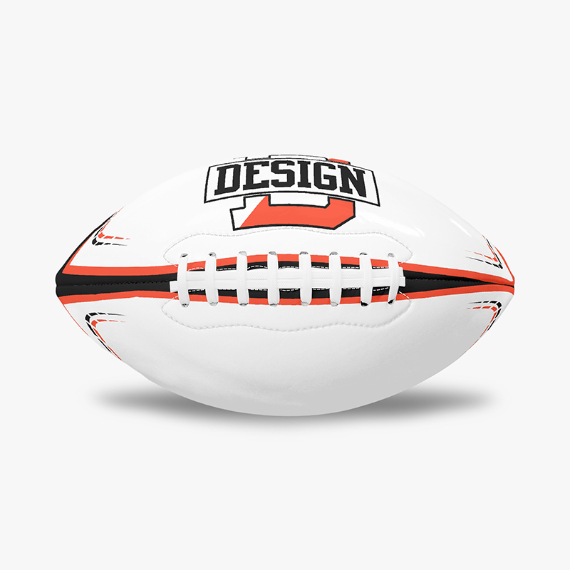 A football with the word Design printed on it