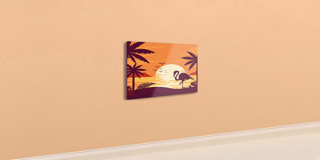 Metal painting of a sunset