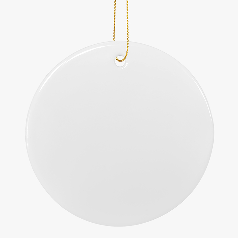 Pure White Ceramic Circle Ornament