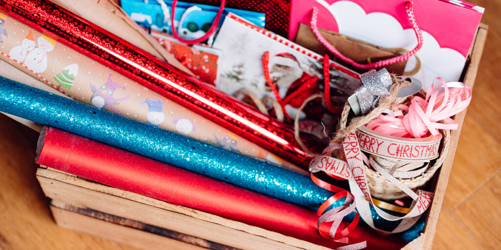 Different styles of Christmas wrapping paper