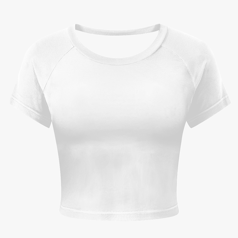 A customizable fitted crop top tee