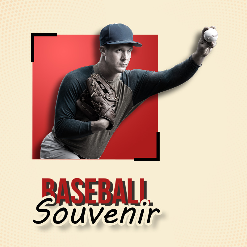 Poster of a baseball player holding a baseball