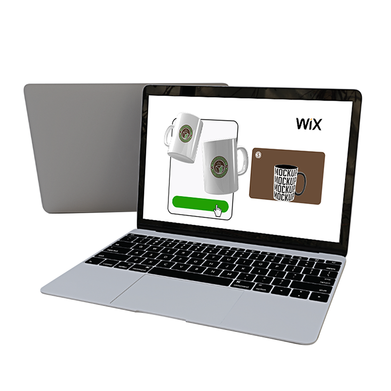 A laptop with a Wix page open