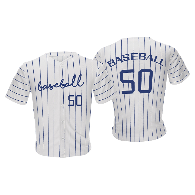 Striped baseball jersey with team name