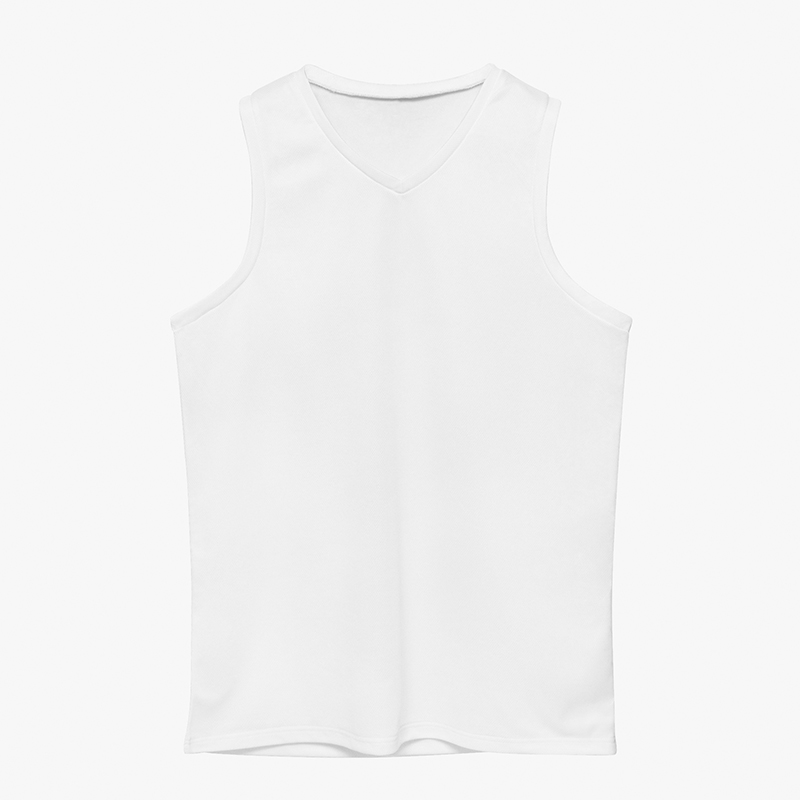 A pure white customizable adult basketball jersey