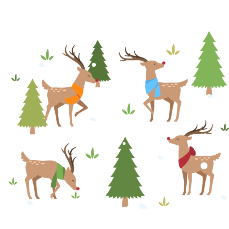 Many Christmas elk