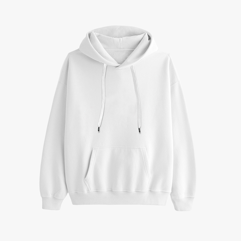 One customizable white pullover hoodies