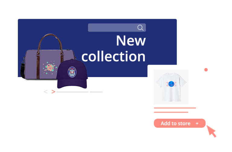 Storefront listing with an Add to store button after publishing a product