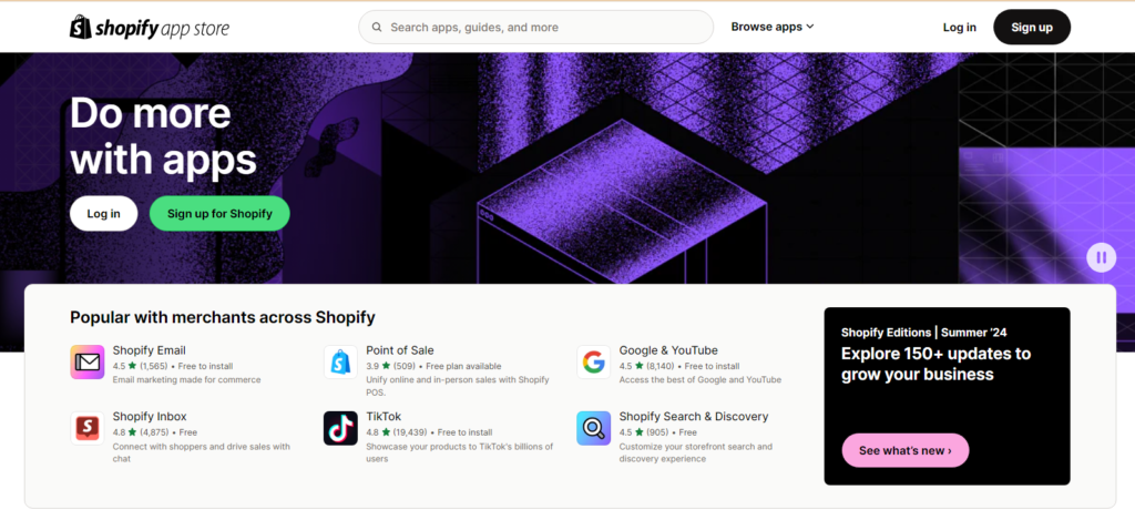 Shopify app store