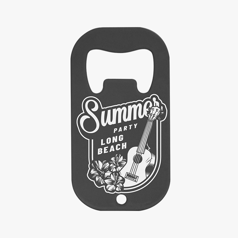 Black bottle opener with creative illustration