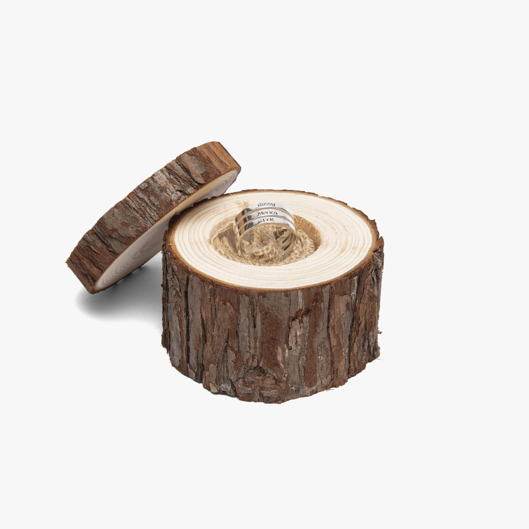 Round Wooden Ring Box