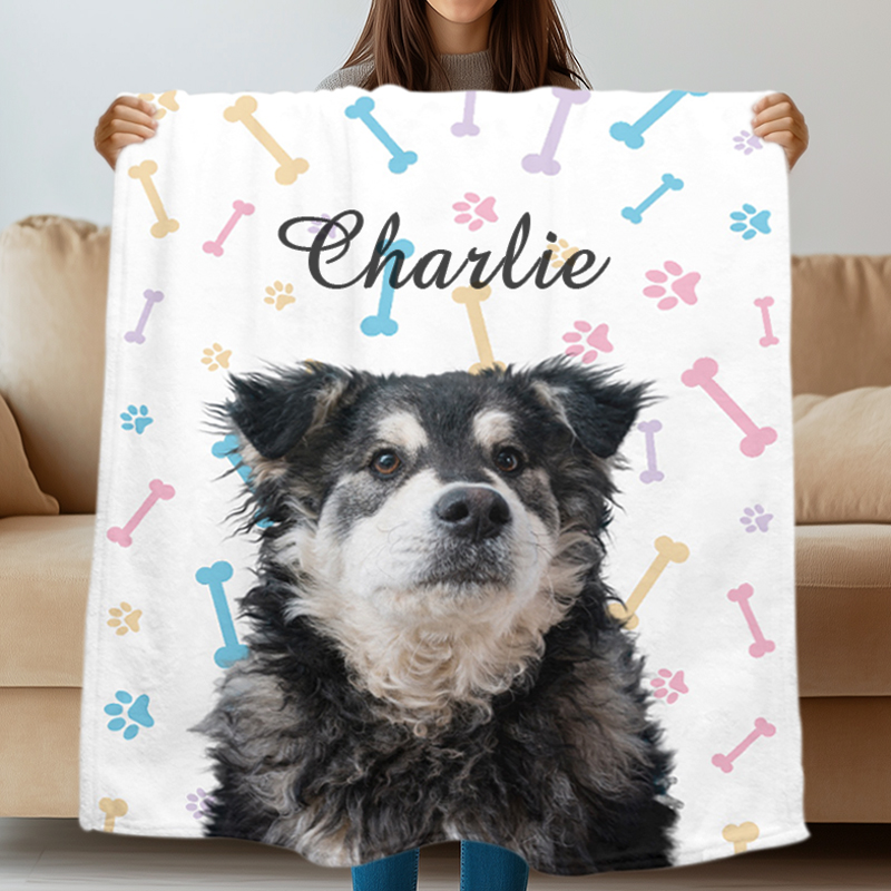 Blanket with dog portrait