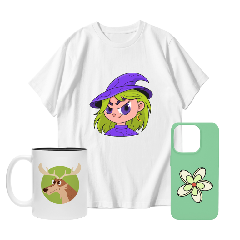 Products shown in the same color family personalized with Teeinblue