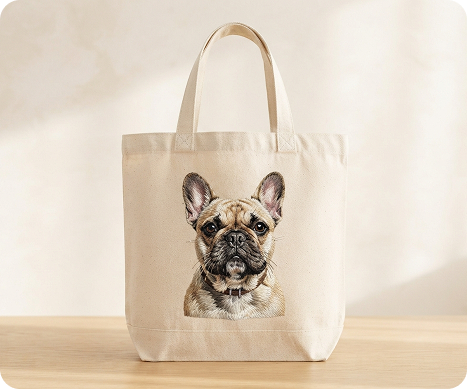 Embroidered canvas tote bag