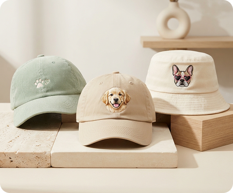 Embroidered baseball cap with custom logo