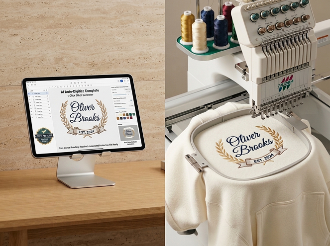 AI embroidery designs stitched on real products by JetPrint