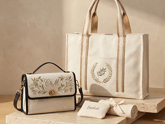 Embroidered canvas tote bag