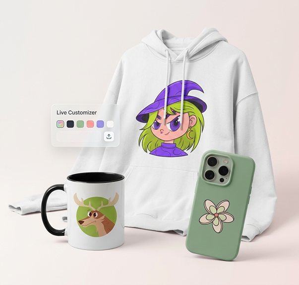 Products shown in the same color family personalized with Teeinblue